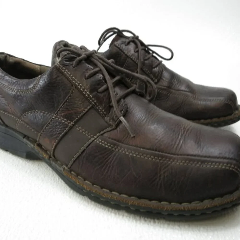 Clarks Oil tanned Leather Comfort Casual Oxfords Mens Comfort Footwear sz 10 W